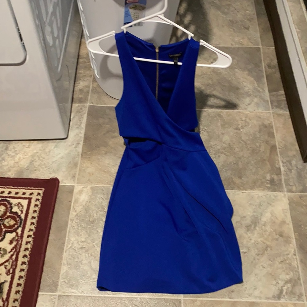 Express royal blue cut out dress